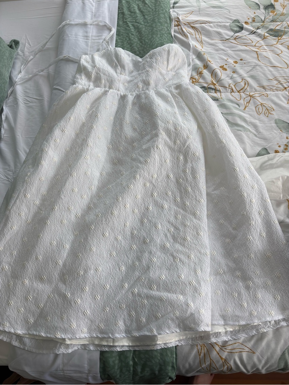 Lulu's White Strapless Textured Party Dress